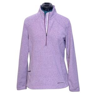 Hot Chillys Pullover Womens Medium Purple Thermal Fleece 1/4 Zip Base Layer USA